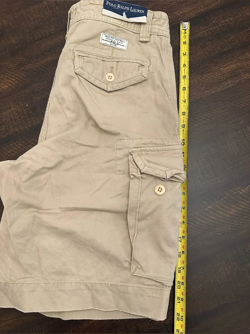 NWT Vintage Polo Ralph Lauren Classic Fit Gellar Cargo Shorts Khaki-Size 32